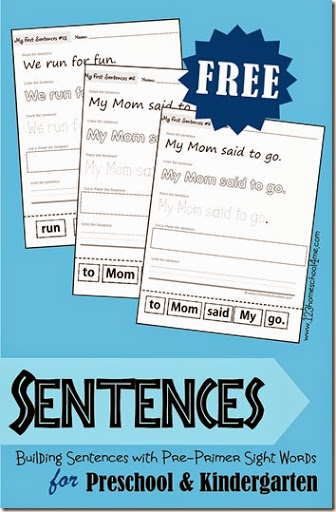 Printables Free Sentence Worksheets building sentences free printable using pre primer sight words